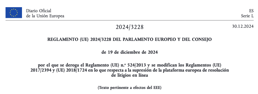 Final de la resolución de litigios en linea (RLL)